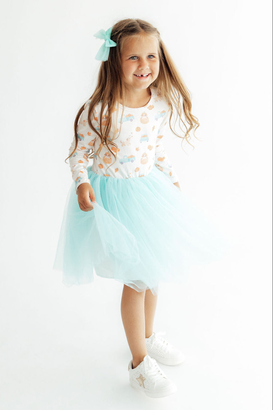 Pumpkin Spice Pups L/S Tutu Dress-Mila & Rose ®