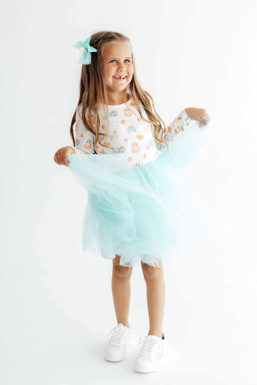 Pumpkin Spice Pups L/S Tutu Dress-Mila & Rose ®
