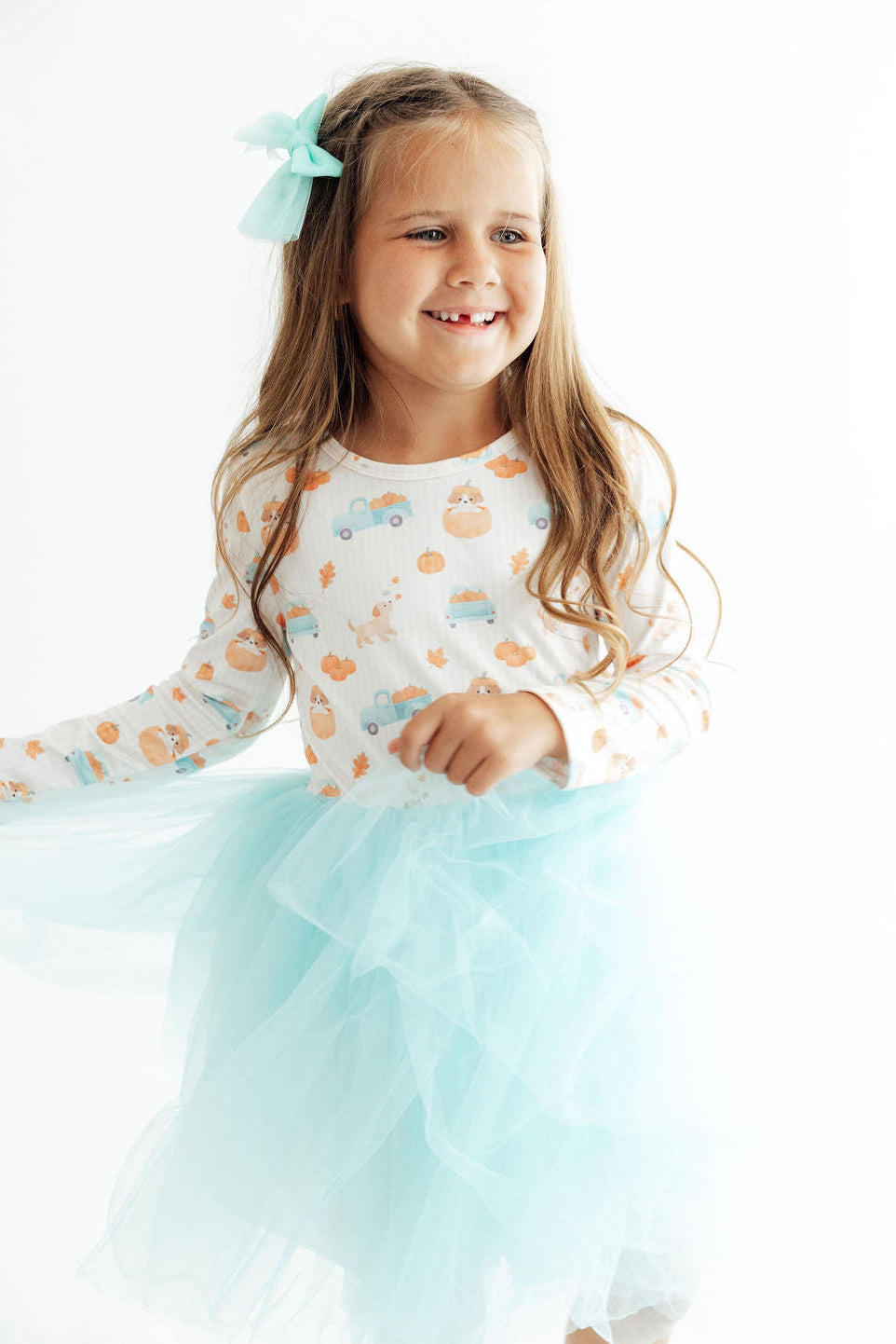 Pumpkin Spice Pups L/S Tutu Dress-Mila & Rose ®