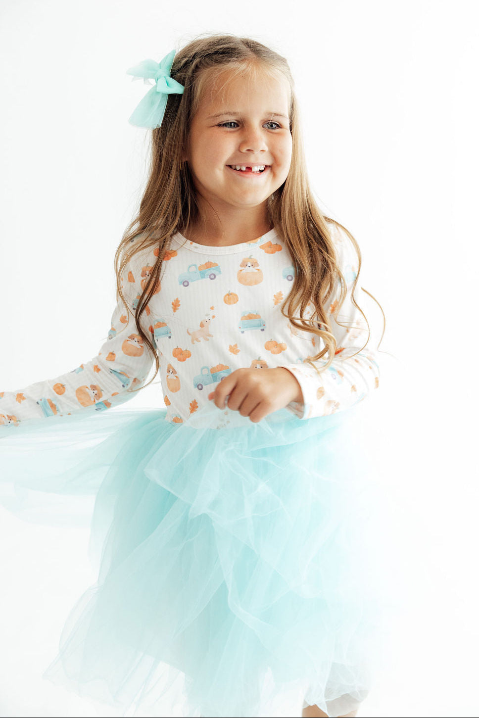 Pumpkin Spice Pups L/S Tutu Dress-Mila & Rose ®