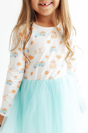 Pumpkin Spice Pups L/S Tutu Dress-Mila & Rose ®