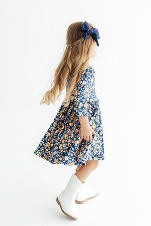 Marigold Moon 3/4 Sleeve Pocket Twirl Dress-Mila & Rose ®