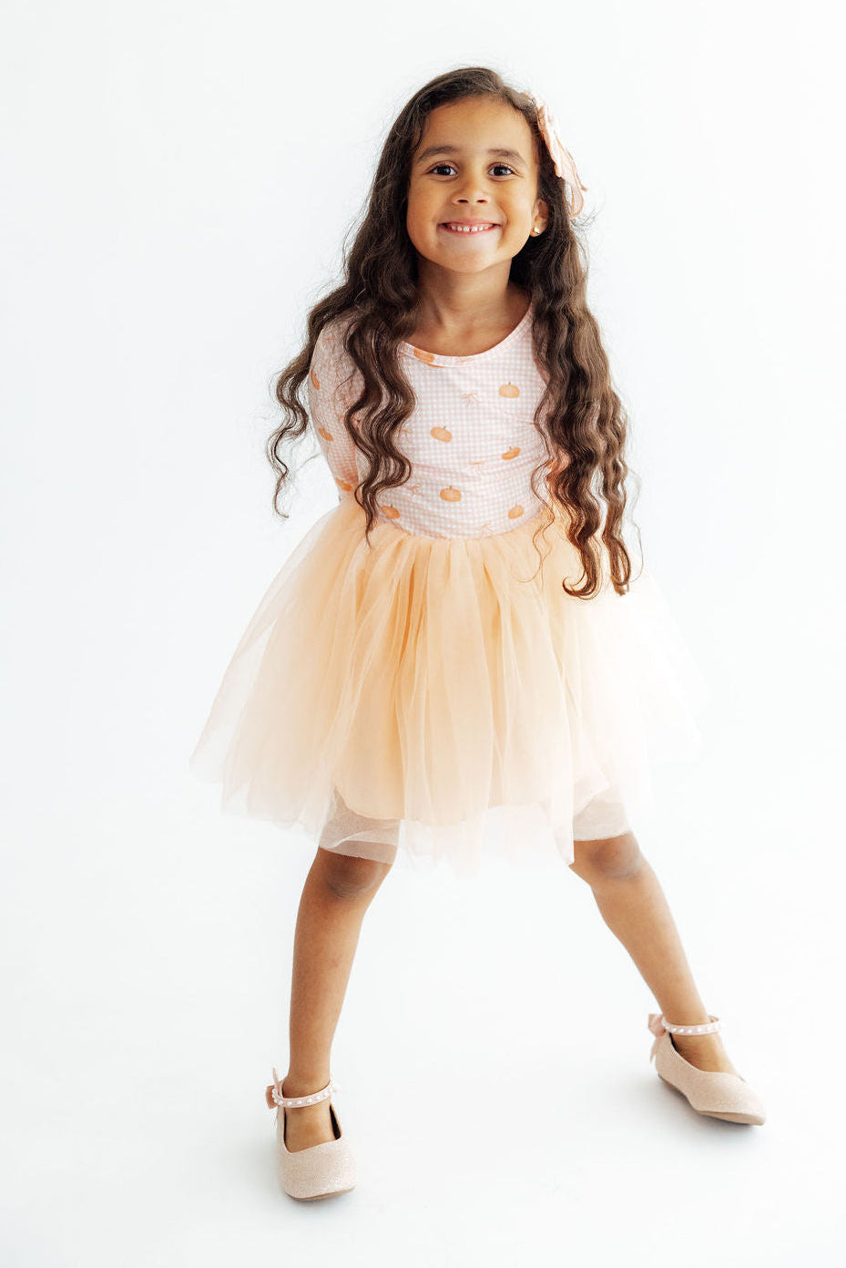 Gingham Pumpkins L/S Tutu Dress-Mila & Rose ®