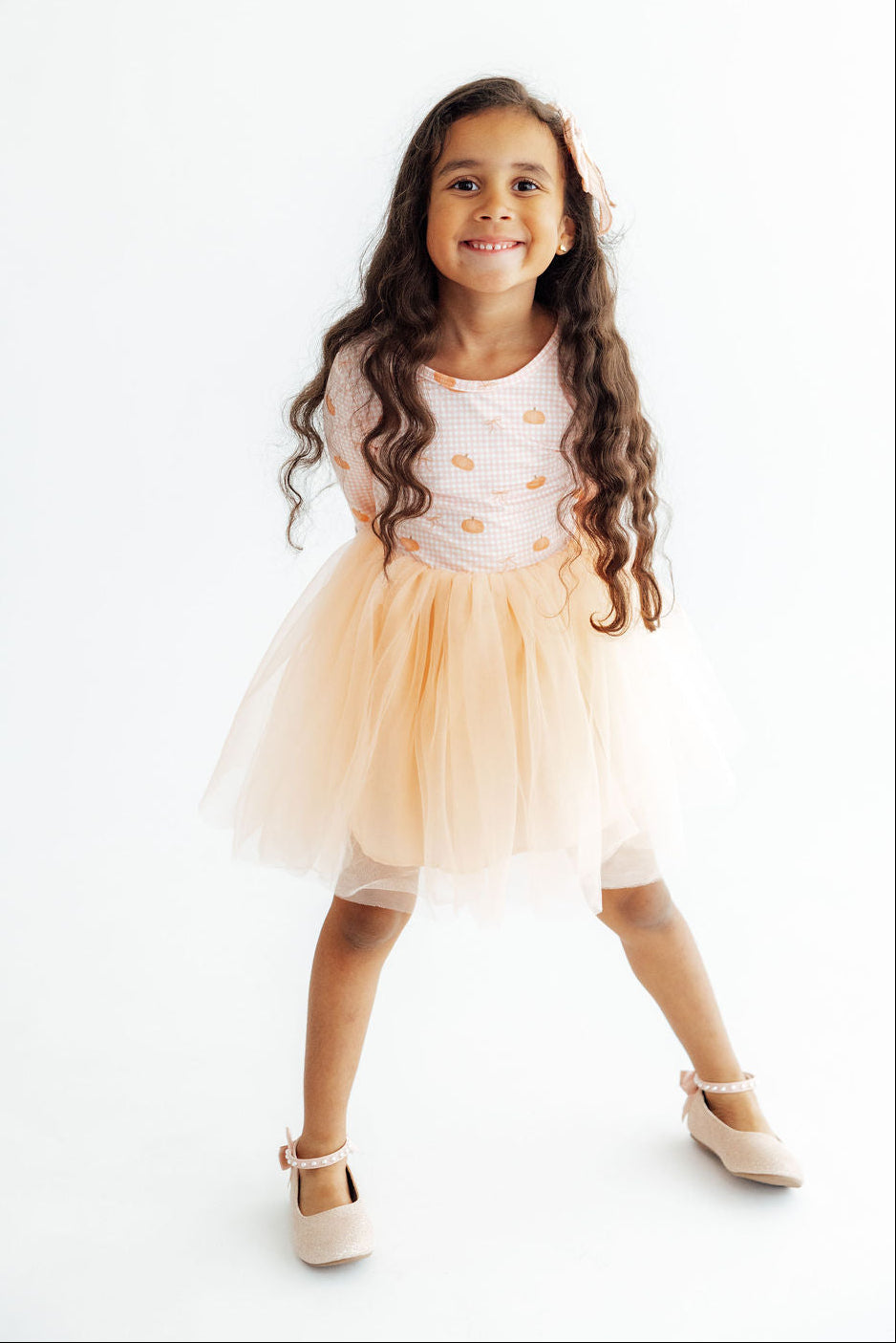 Gingham Pumpkins L/S Tutu Dress-Mila & Rose ®