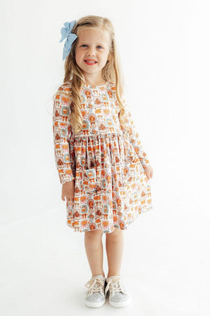 Give Thanks L/S Pocket Twirl Dress-Mila & Rose ®
