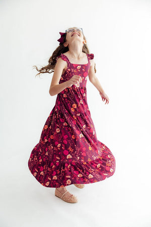 Retro Wildflower Ruffle Maxi Dress-Mila & Rose ®