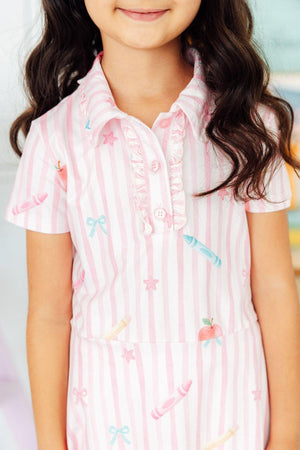 Gold Star Girl S/S Polo Dress-Mila & Rose ®