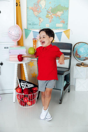 Boys Red S/S Polo-Mila & Rose ®
