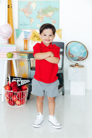 Boys Red S/S Polo-Mila & Rose ®