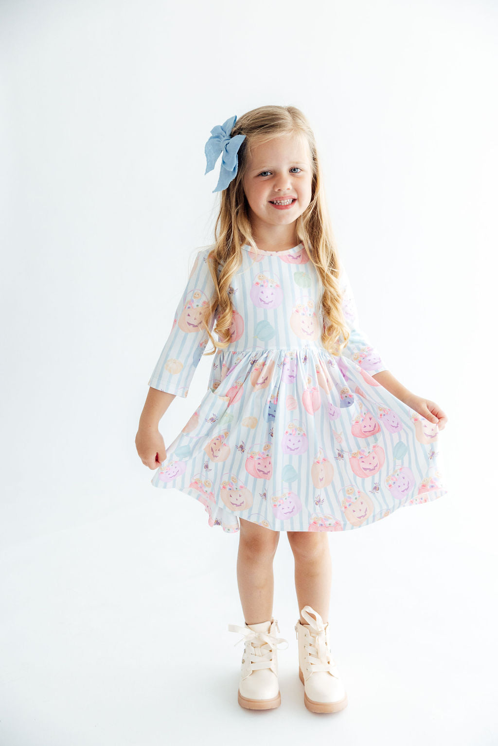 Here for the Candy 3/4 Sleeve Pocket Twirl Dress-Mila & Rose ®
