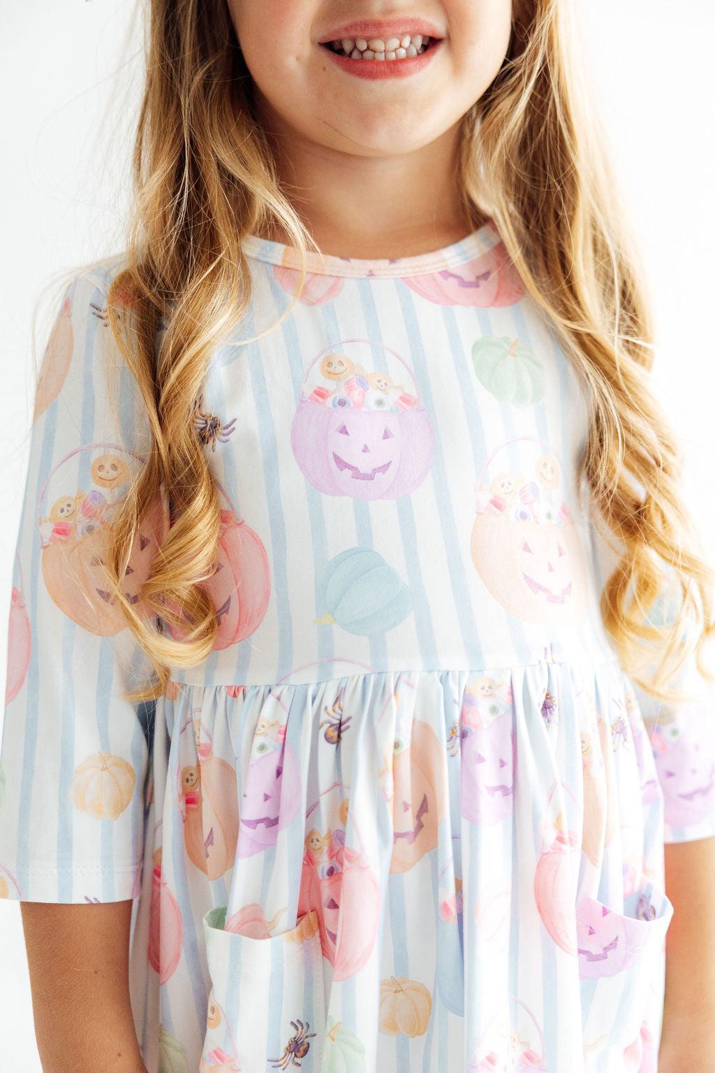 Here for the Candy 3/4 Sleeve Pocket Twirl Dress-Mila & Rose ®