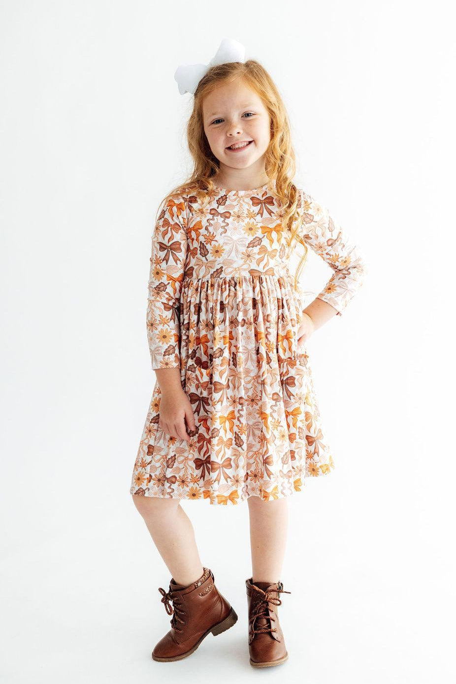 Fall Harvest L/S Pocket Twirl Dress-Mila & Rose ®