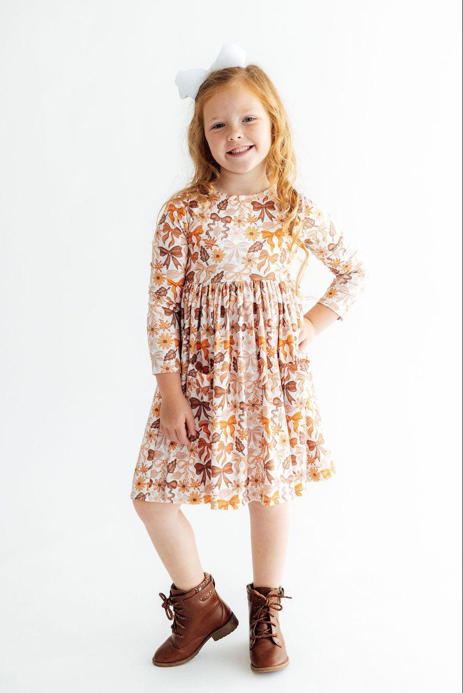 Fall Harvest L/S Pocket Twirl Dress-Mila & Rose ®
