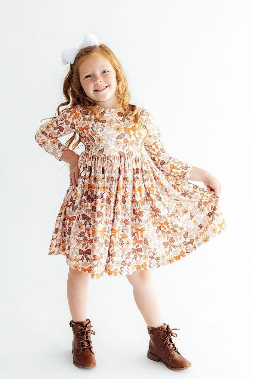Fall Harvest L/S Pocket Twirl Dress-Mila & Rose ®