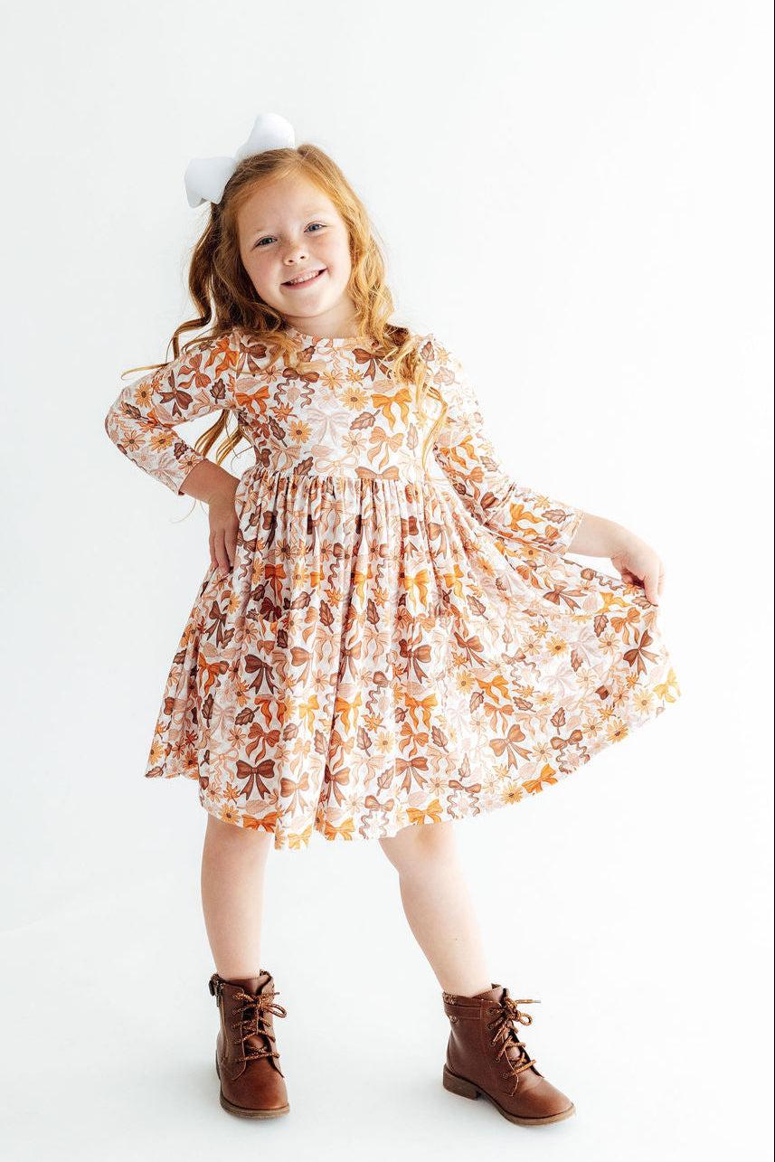 Fall Harvest L/S Pocket Twirl Dress-Mila & Rose ®