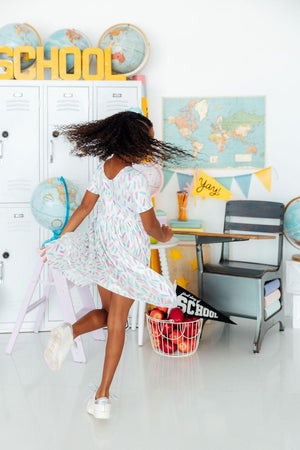 Color Crayons S/S Pocket Twirl Dress-Mila & Rose ®