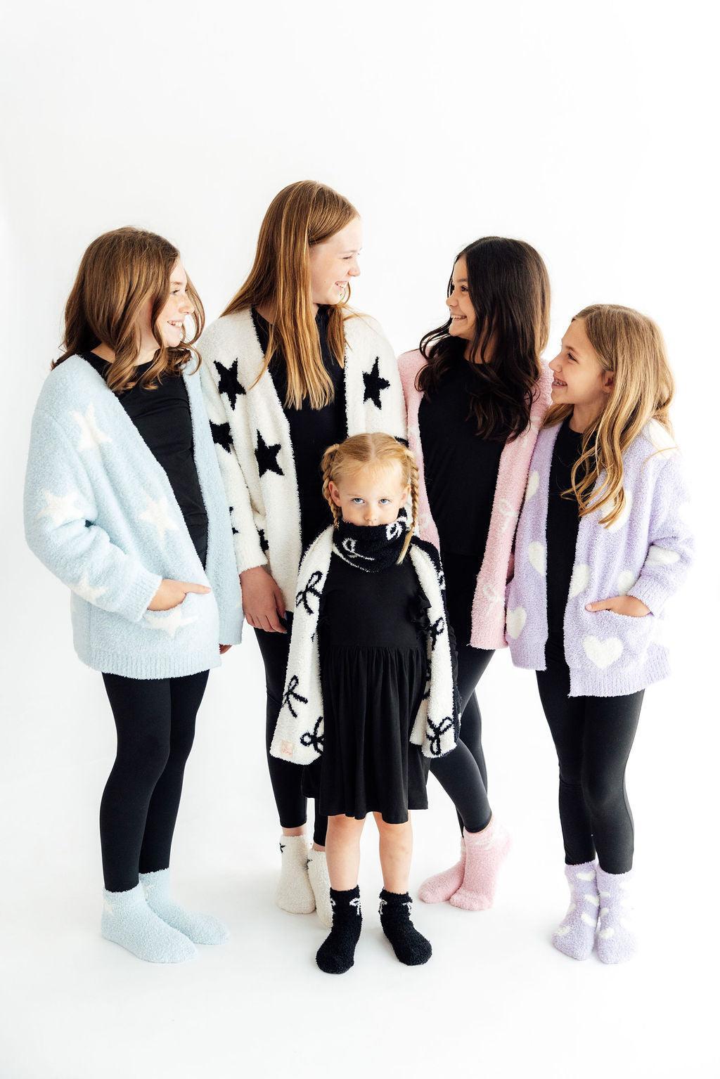 Lavender/Coconut Heart Cozy Cardigan-Mila & Rose ®