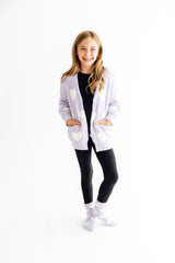Lavender/Coconut Heart Cozy Cardigan-Mila & Rose ®