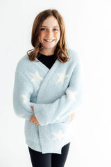 Light Blue/Coconut Star Cozy Cardigan-Mila & Rose ®