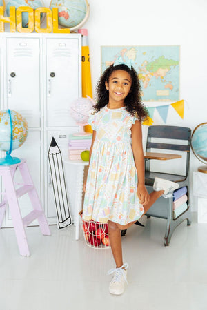 Campus Cutie Flutter Sleeve Twirl Dress-Mila & Rose ®