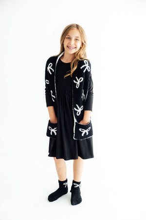 Black/Coconut Bow Cozy Pocket Scarf-Mila & Rose ®