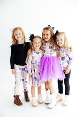 Tied with a Boo Lavender L/S Ruffle Tee-Mila & Rose ®