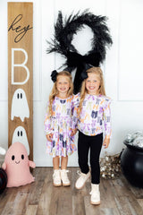 Tied with a Boo Lavender L/S Ruffle Tee-Mila & Rose ®