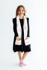 Coconut/Light Pink Heart Cozy Pocket Scarf-Mila & Rose ®