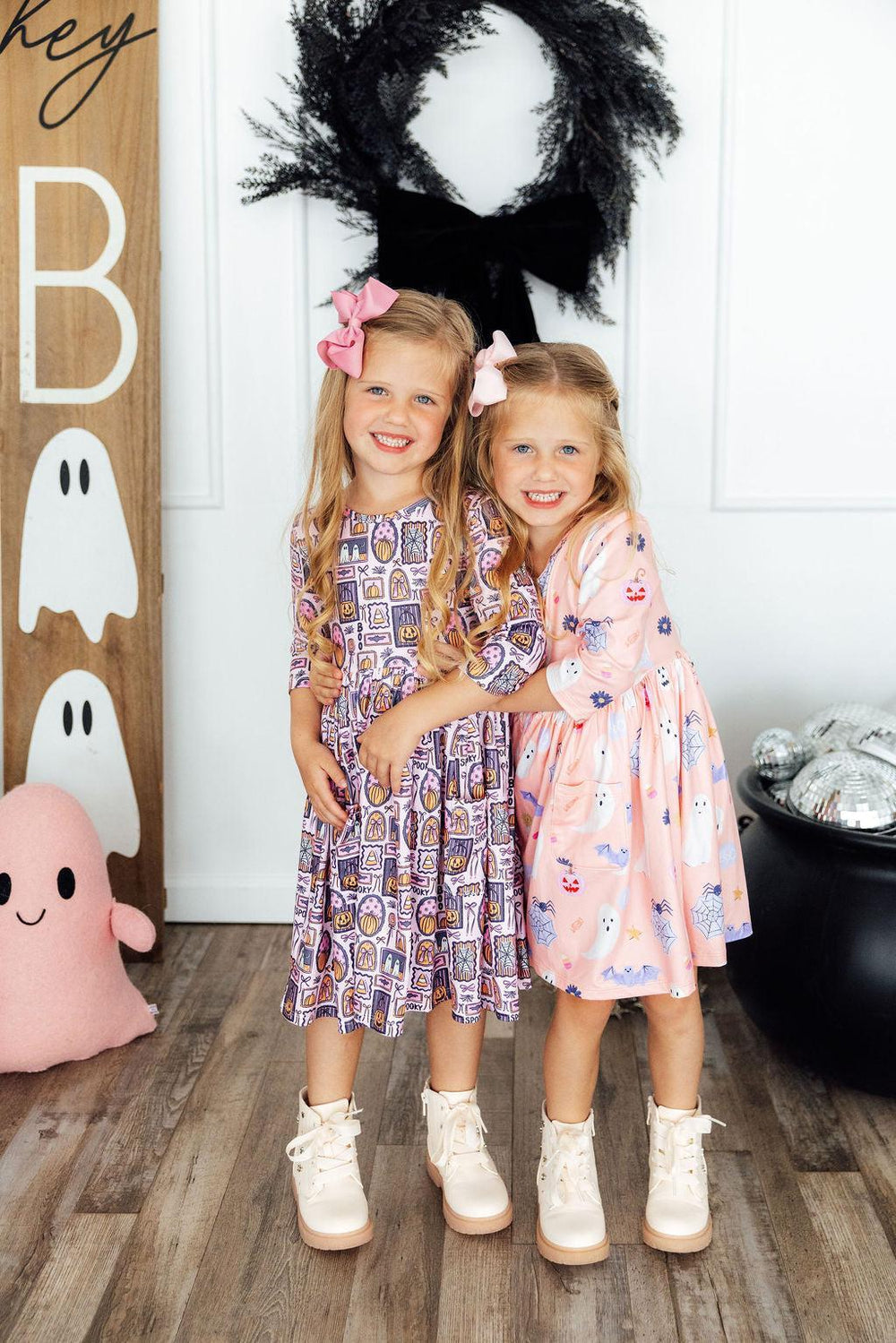 Ghouls Just Want to Have Fun 3/4 Sleeve Pocket Twirl Dress-Mila & Rose ®
