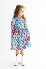 Vintage Floral L/S Pocket Twirl Dress-Mila & Rose ®