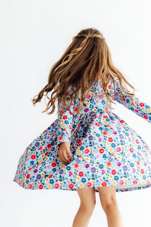 Vintage Floral L/S Pocket Twirl Dress-Mila & Rose ®