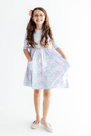 Mermaid Magic 3/4 Sleeve Pocket Twirl Dress-Mila & Rose ®