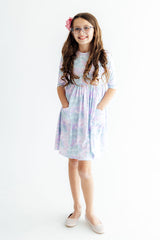 Mermaid Magic 3/4 Sleeve Pocket Twirl Dress-Mila & Rose ®