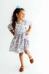 Fall Floral 3/4 Sleeve Pocket Twirl Dress-Mila & Rose ®