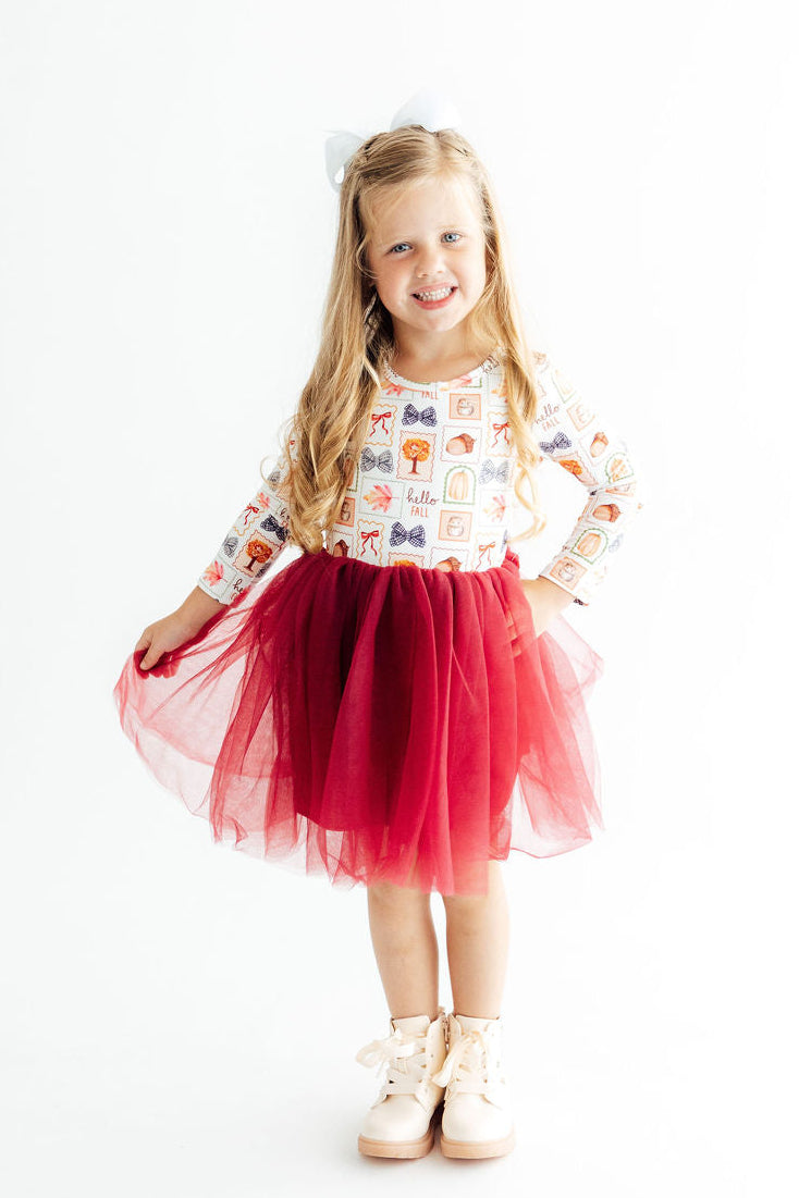 Hello Fall L/S Tutu Dress-Mila & Rose ®