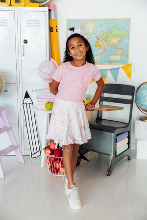Apple of My Eye Ruffle Twirl Skort-Mila & Rose ®