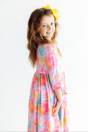 Swirly Whirly 3/4 Sleeve Pocket Twirl Dress-Mila & Rose ®