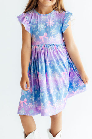 Snow Much Sunshine Flutter Sleeve Twirl Dress-Mila & Rose ®
