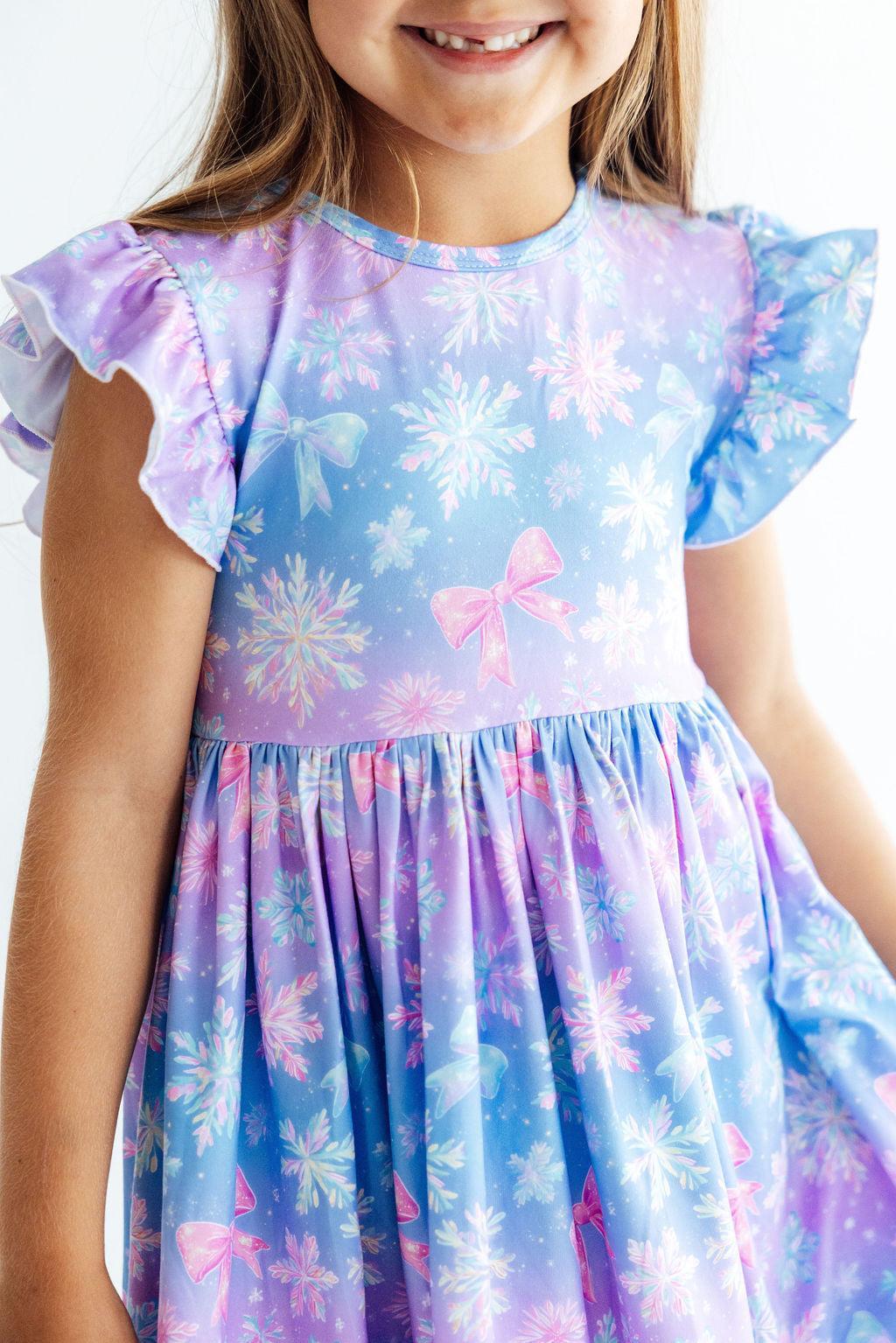 Snow Much Sunshine Flutter Sleeve Twirl Dress-Mila & Rose ®