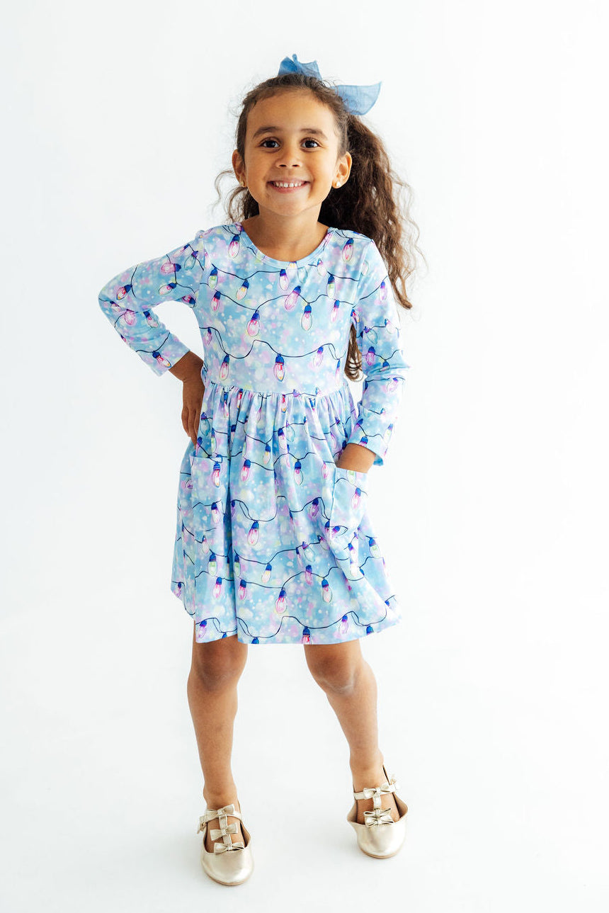 Twinkle Glow L/S Pocket Twirl Dress-Mila & Rose ®
