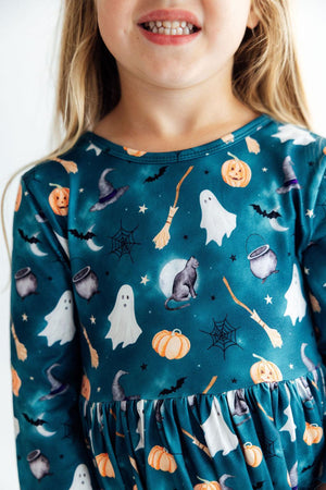 Happy Haunting 3/4 Sleeve Pocket Twirl Dress-Mila & Rose ®