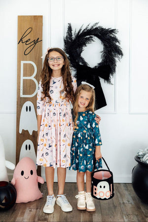 Happy Haunting 3/4 Sleeve Pocket Twirl Dress-Mila & Rose ®