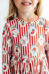 Santa's Sweet Shoppe L/S Ruffle Hem Twirl Dress-Mila & Rose ®