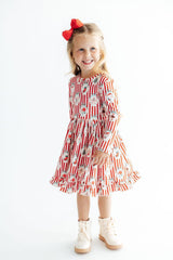 Santa's Sweet Shoppe L/S Ruffle Hem Twirl Dress-Mila & Rose ®