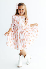 Christmas Traditions 3/4 Sleeve Ruffle Twirl Dress-Mila & Rose ®