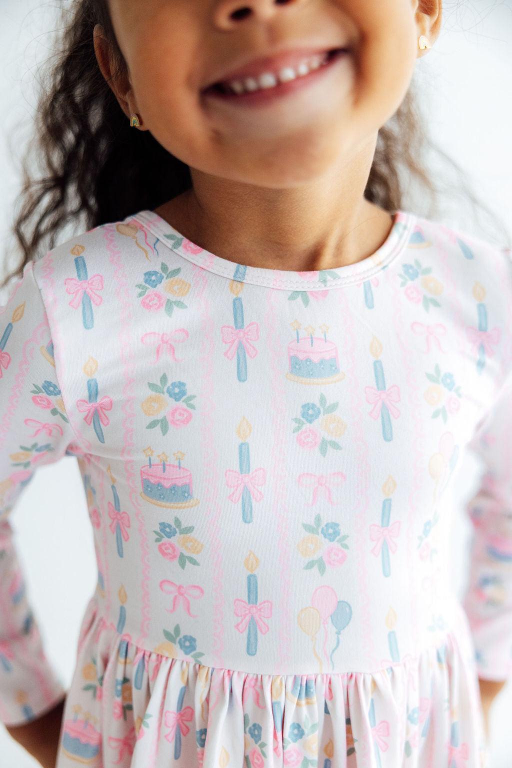 Party Time L/S Ruffle Hem Twirl Dress-Mila & Rose ®