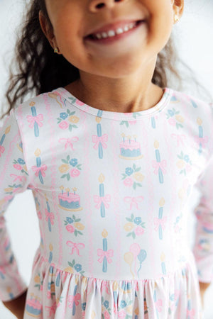 Party Time L/S Ruffle Hem Twirl Dress-Mila & Rose ®