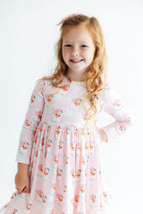 Storybook Santa L/S Ruffle Hem Twirl Dress-Mila & Rose ®