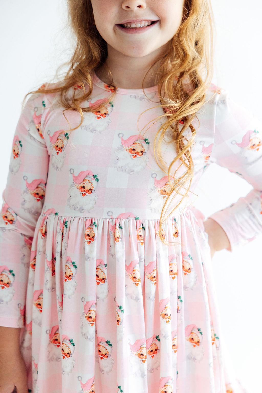 Storybook Santa L/S Ruffle Hem Twirl Dress-Mila & Rose ®