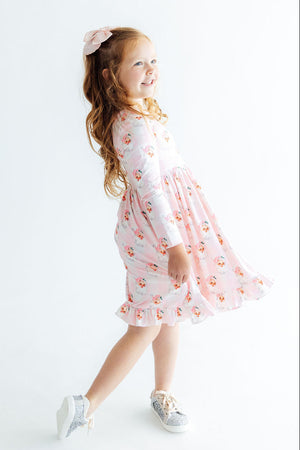 Storybook Santa L/S Ruffle Hem Twirl Dress-Mila & Rose ®